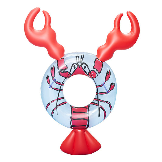 Spot Wholesale Inflatable Crayfish Swimming Ring Floating Bed Water Mount Animal Floating Row Internet Celebrity Large Swimming Ring New