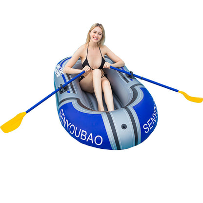 New inflatable fishing boat hard bottom kayak outdoor rafting boat double boat foldable wholesale