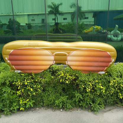 Manufacturer Spot Pvc Inflatable Glasses Floating Row New Modeling Eyes Water Floating Bed Direct Wholesale