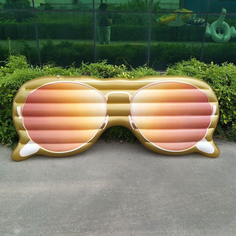 Manufacturer Spot Pvc Inflatable Glasses Floating Row New Modeling Eyes Water Floating Bed Direct Wholesale