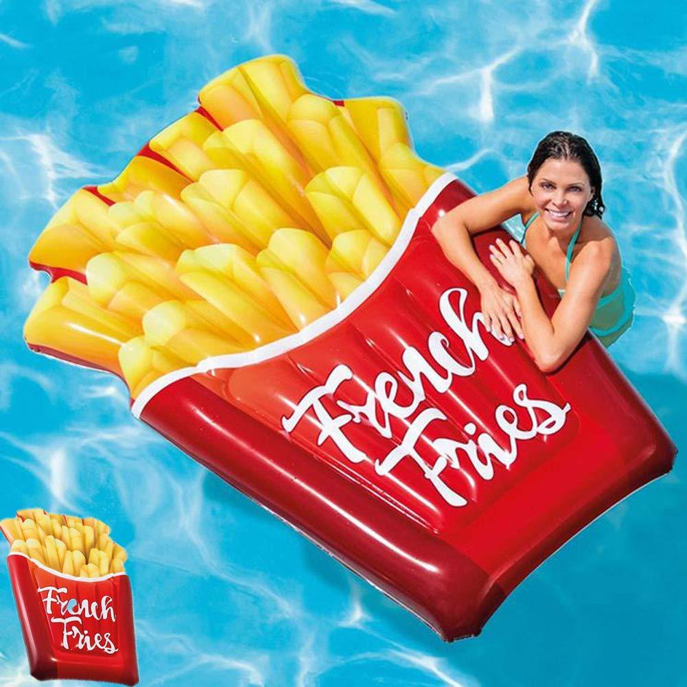 Source Manufacturer Inflatable French Fries Floating Party Water Toys Burger Floating Bed Advertising Decoration Inflatable Surfboard