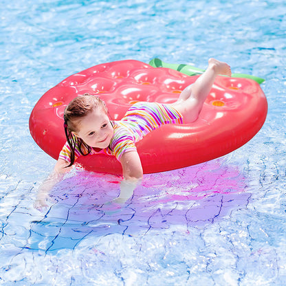 Inflatable Swimming Ring Strawberry Floating Row Water Floating Bed Air Cushion Recliner Adult Swimming Auxiliary Inflatable Bed Swimming Ring