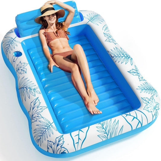 Manufacturer Spot Custom PVC Inflatable Single Floating Row Maple Leaf Recliner Foldable Maple Leaf Floating Bed