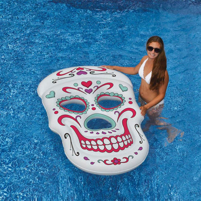 Manufacturer Inflatable Skull Floating Row PVC Beach Pool Party Floating Boat Water Inflatable Large Floating Row