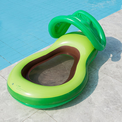 Factory with Awning Avocado Inflatable Floating Bed Swimming Ring Fruit Water Deck Chair Creative Floating Row Wholesale