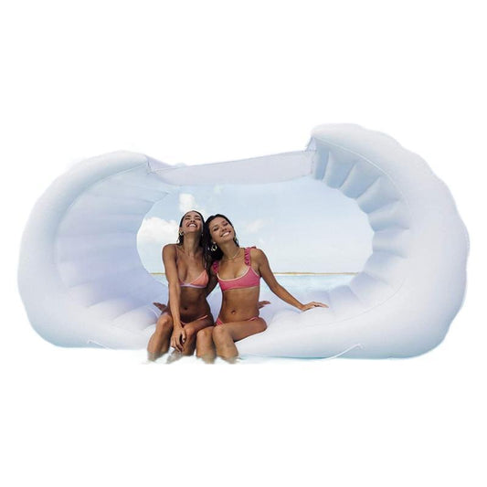 Large Inflatable Lounge Chair PVC Floating Row Bali Cabana Swimming Pool Floating Bed Sunshade Water Hammock