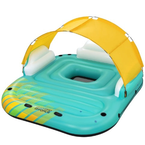 Oversized Inflatable Floating Island with Awning Water Floating Bed Mount Adult Floating Row Wholesale Delivery