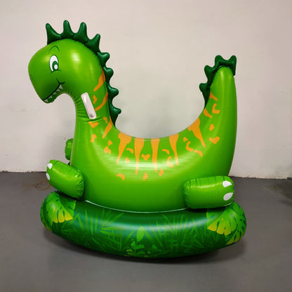 Inflatable Flamingo Zebra Rocking Chair Inflatable Dinosaur Giraffe Mount Children Water Whale Floating Row