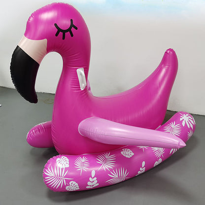 Inflatable Flamingo Zebra Rocking Chair Inflatable Dinosaur Giraffe Mount Children Water Whale Floating Row