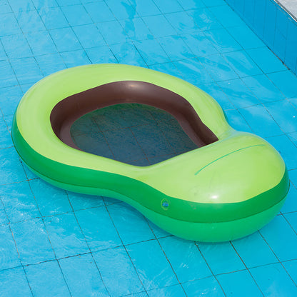 Factory with Awning Avocado Inflatable Floating Bed Swimming Ring Fruit Water Deck Chair Creative Floating Row Wholesale