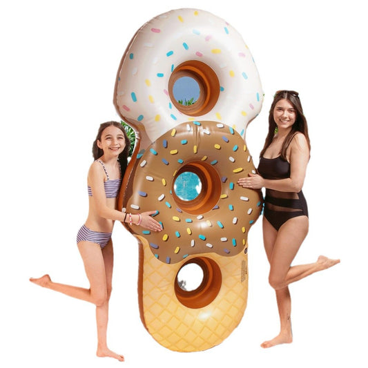 Manufacturer Cross-border Inflatable Paddling Ring PVC Multi-person Donut Swimming Pool Beach Floating Raft Water Inflatable Toy